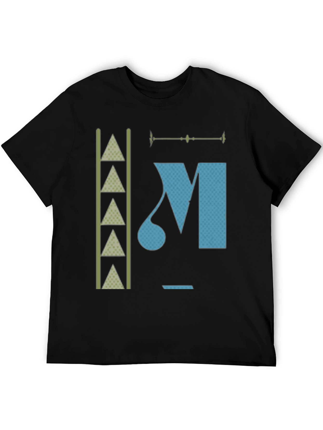 Abstract Graphic Print Mens Black T-Shirt