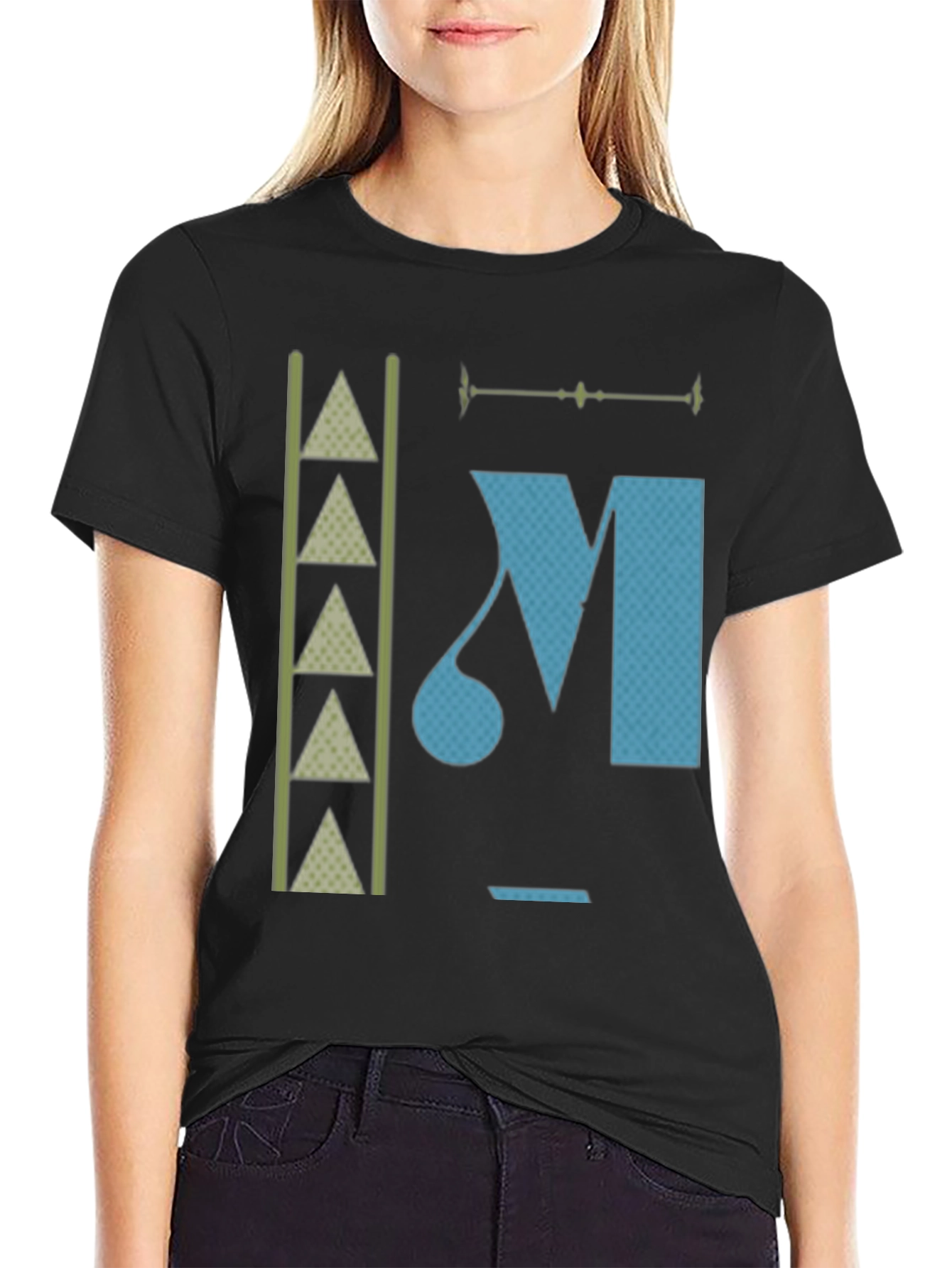Abstract Graphic Print Mens Black T-Shirt