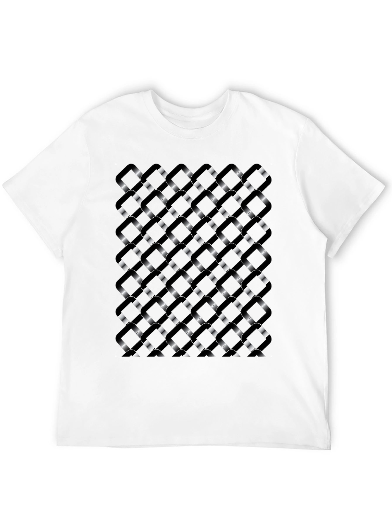 Abstract Woven Pattern Black T-Shirt
