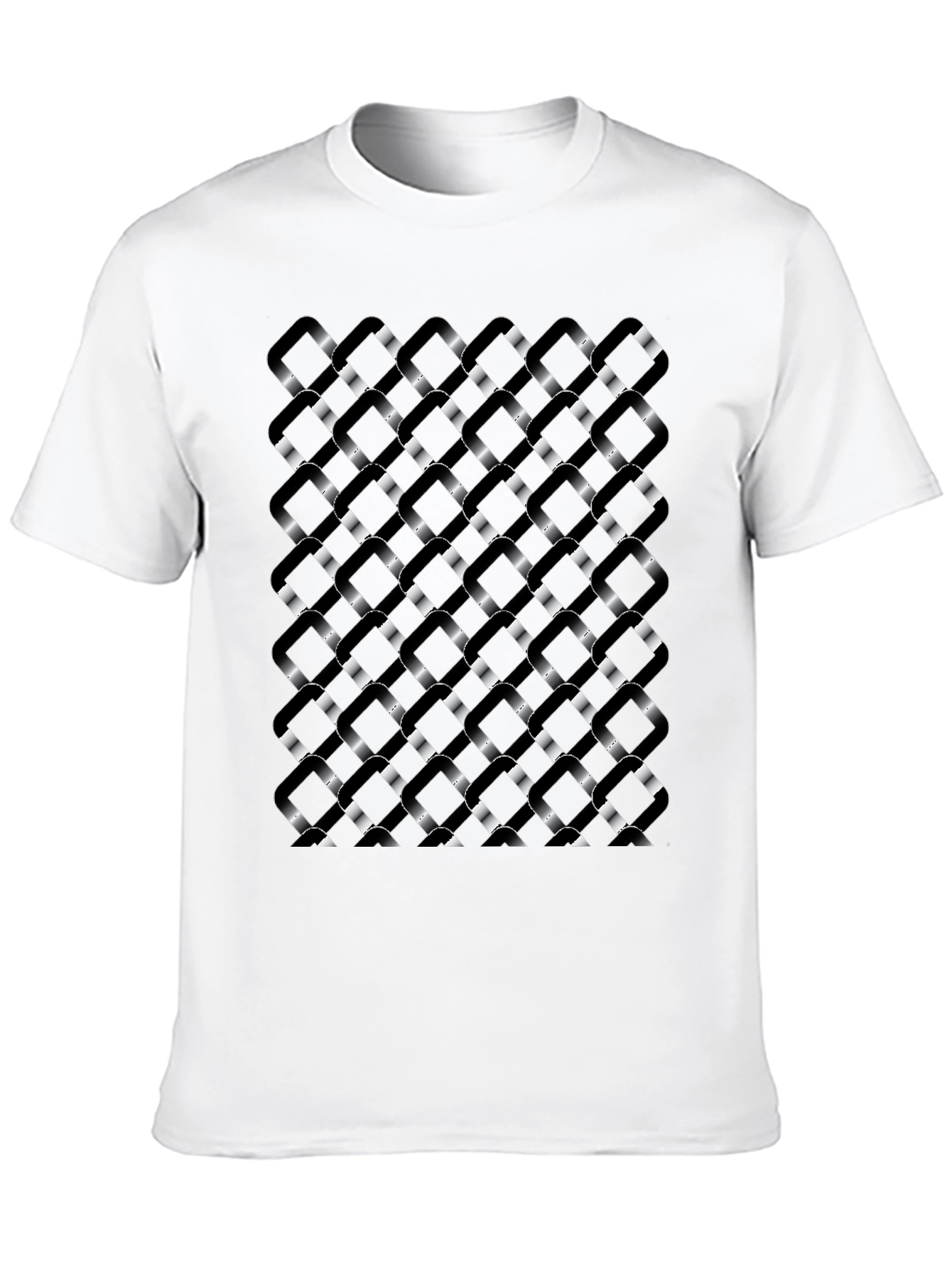 Abstract Woven Pattern Black T-Shirt