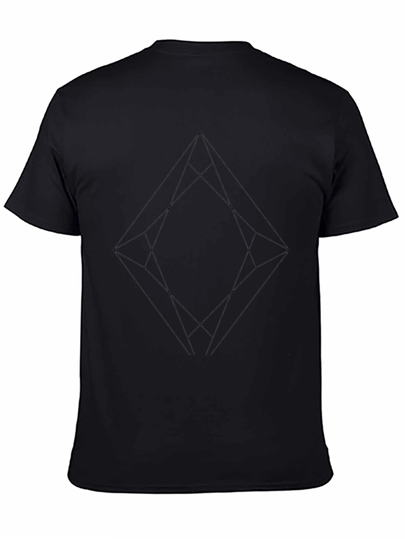 Geometric Diamond Graphic Black T-Shirt