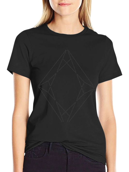 Geometric Diamond Graphic Black T-Shirt