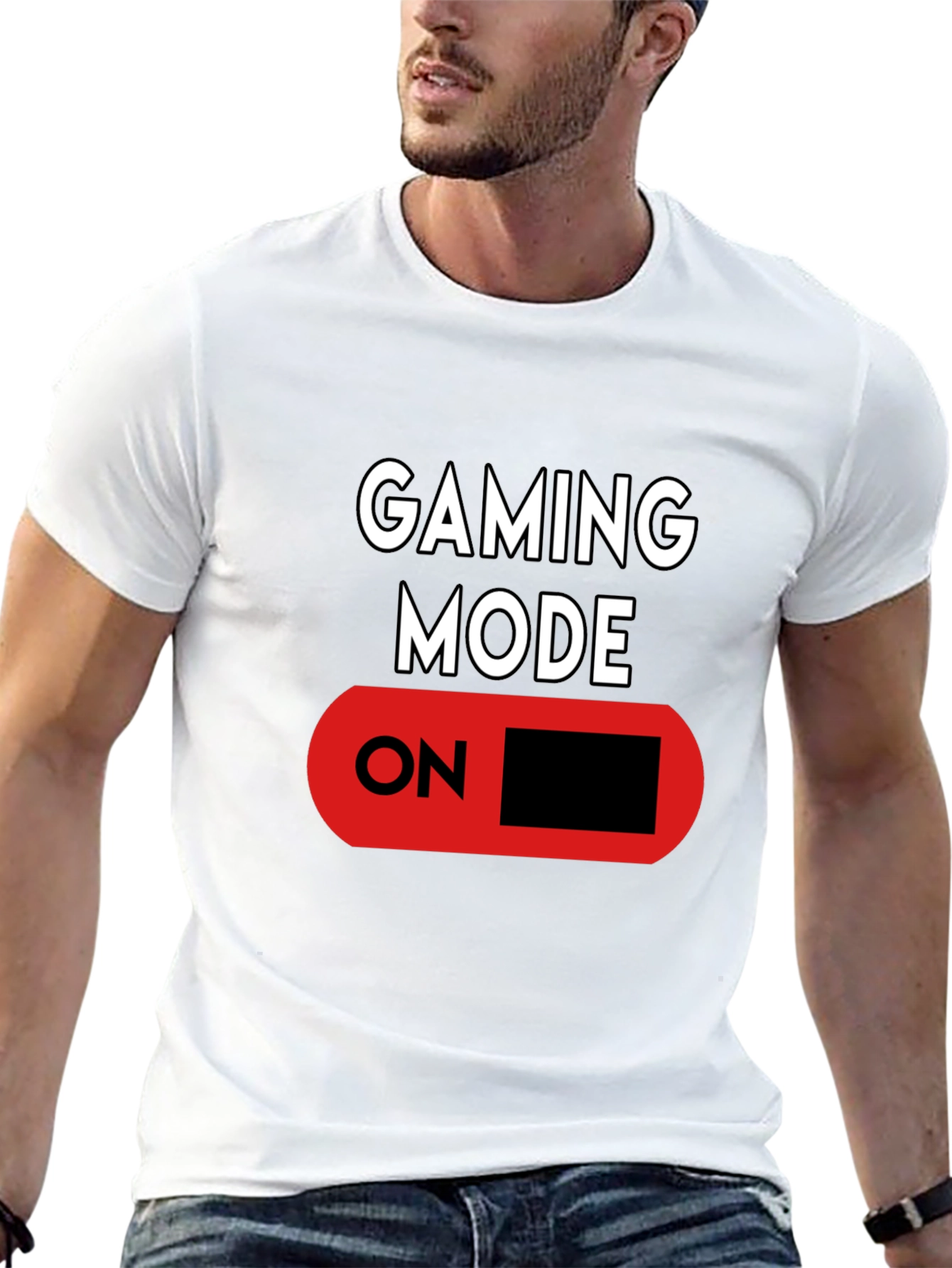 Gaming Mode ON Black Graphic Tee