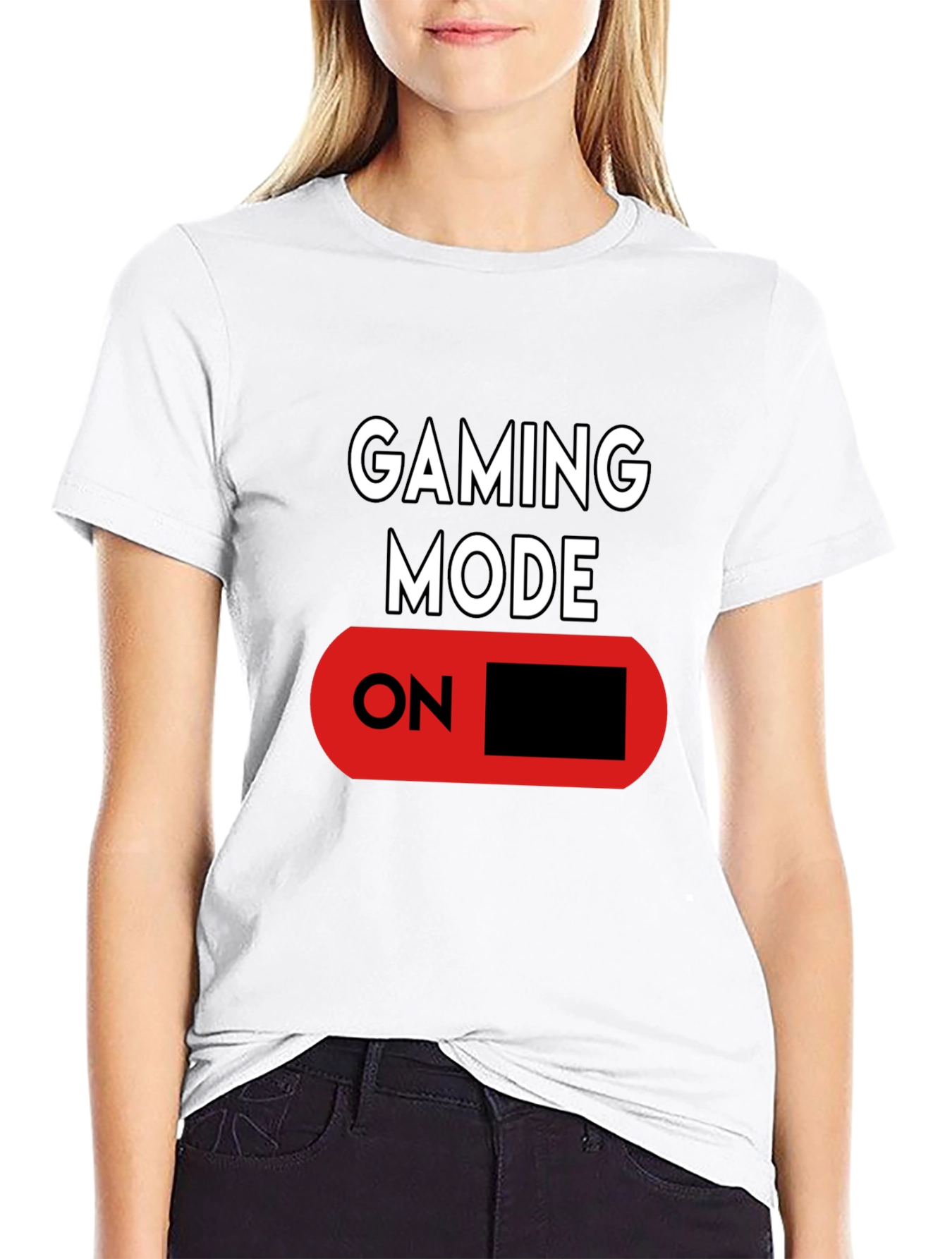 Gaming Mode ON Black Graphic Tee
