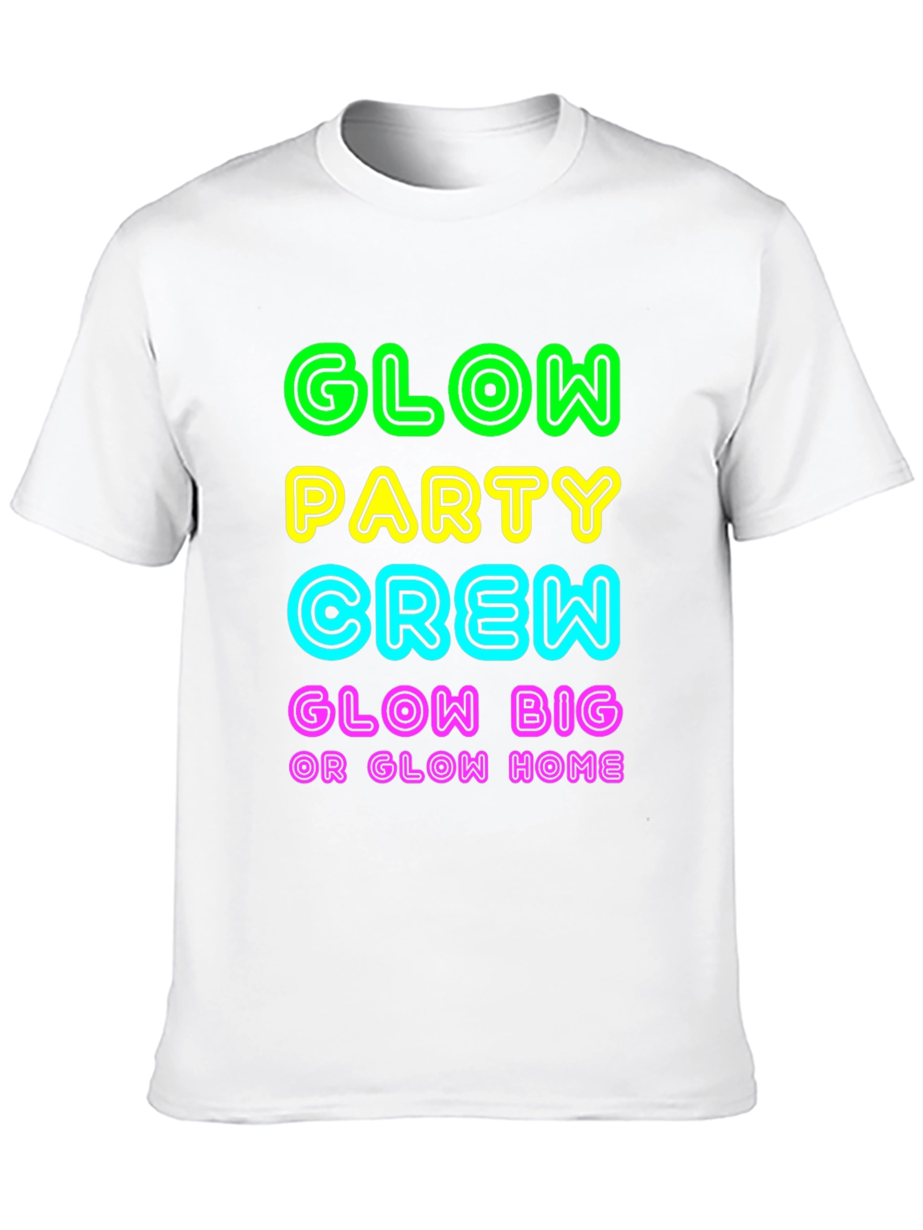 Glow Party Crew T-Shirt Neon Graphic