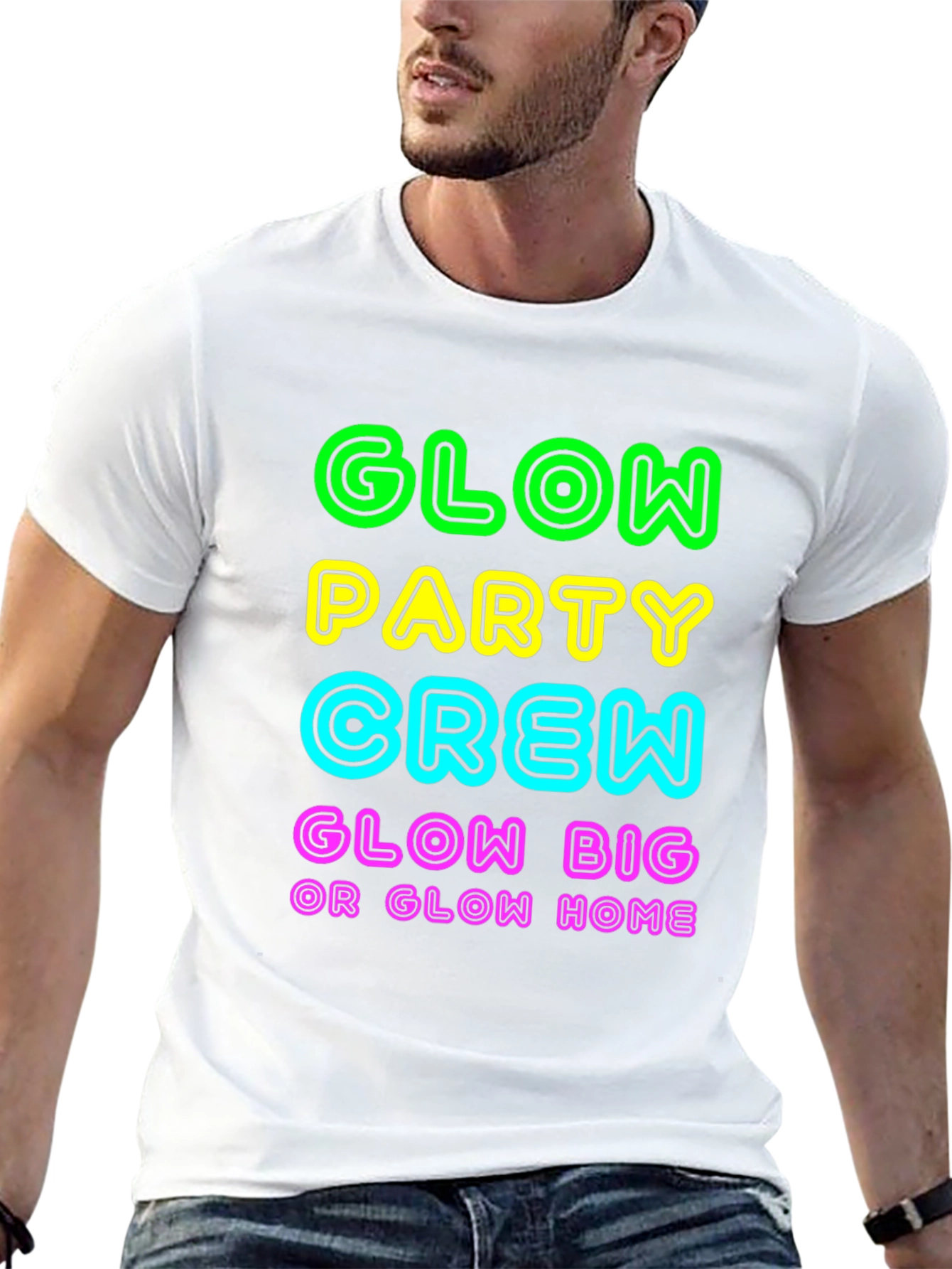 Glow Party Crew T-Shirt Neon Graphic