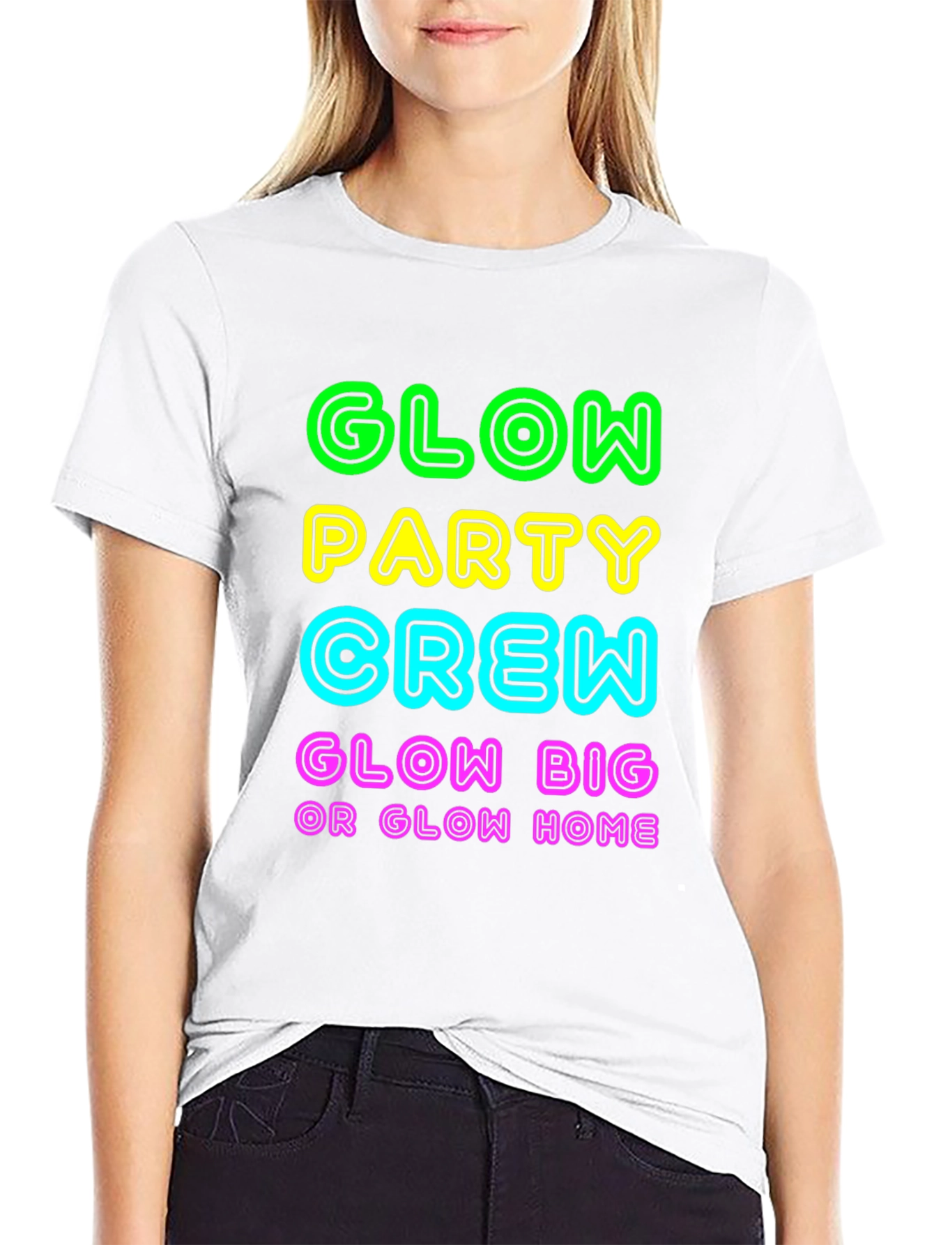 Glow Party Crew T-Shirt Neon Graphic