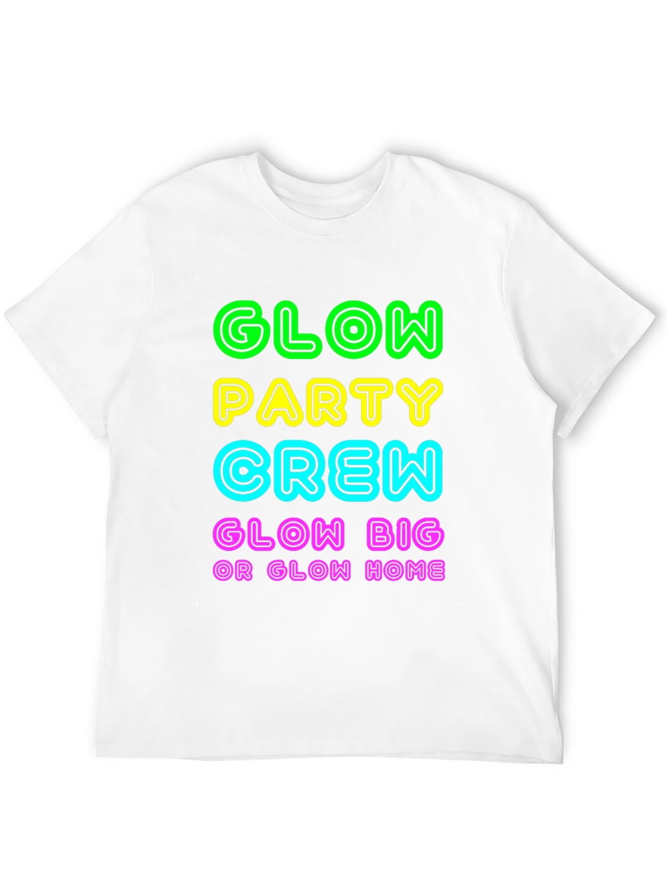 Glow Party Crew T-Shirt Neon Graphic
