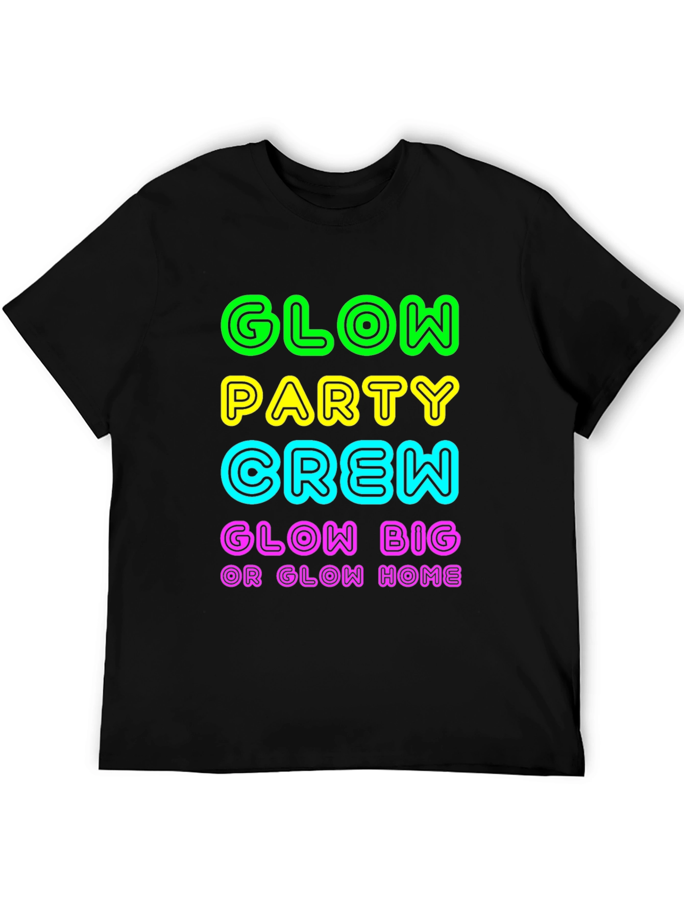 Glow Party Crew T-Shirt Neon Graphic