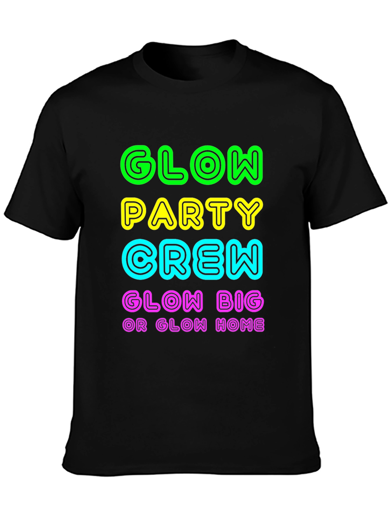 Glow Party Crew T-Shirt Neon Graphic