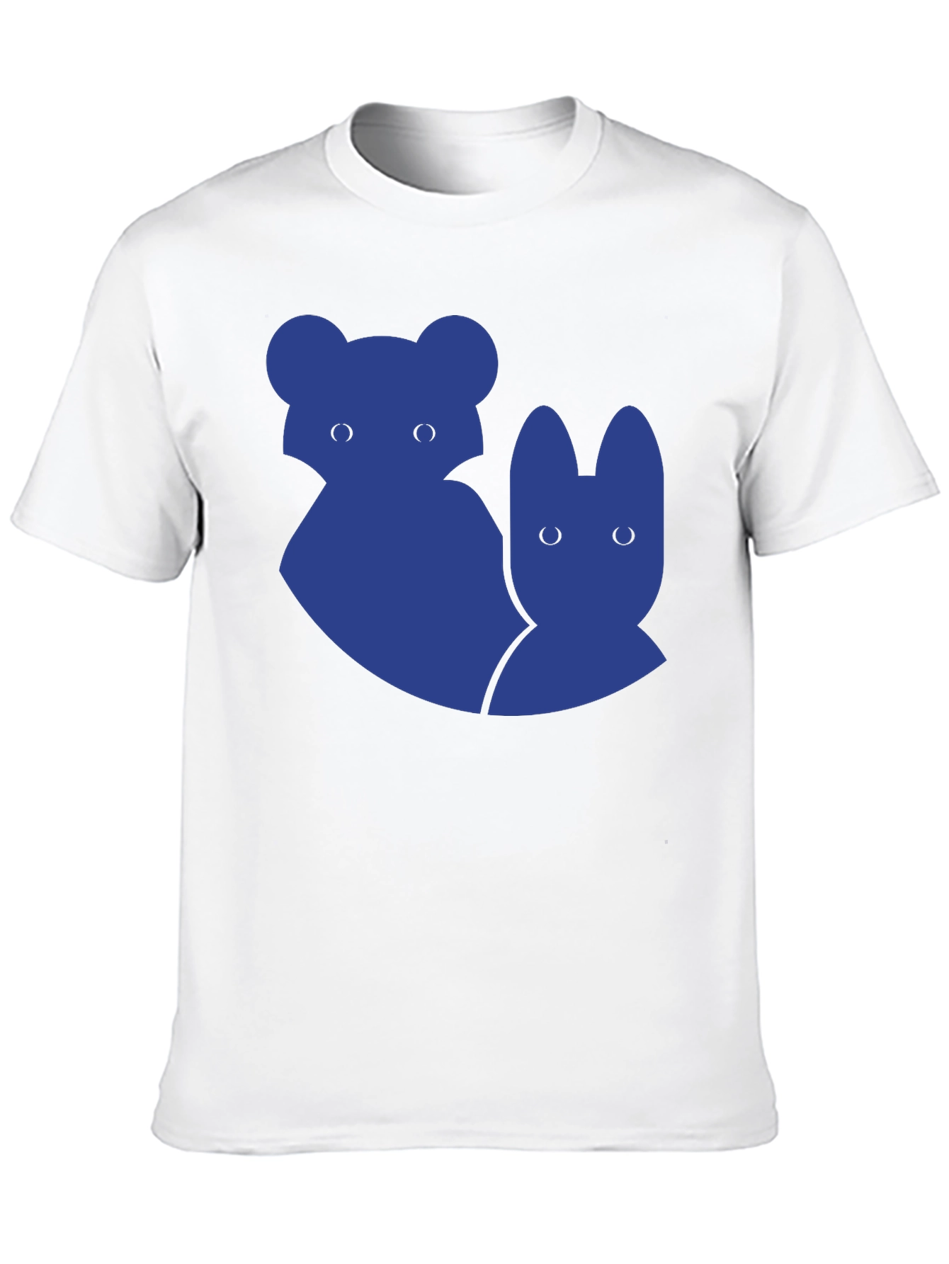 Unique Blue Animal Graphic Black T-Shirt