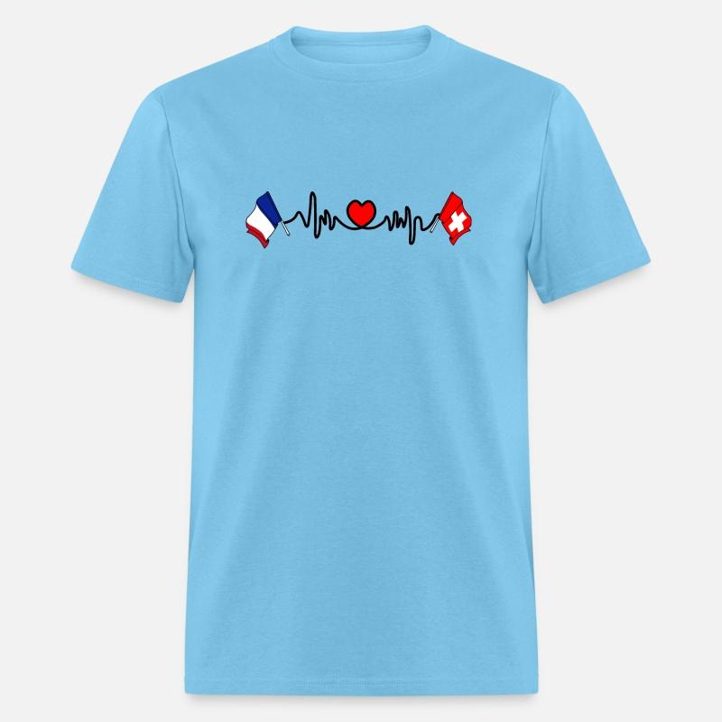 Cardio heart with flag France and flag Switzerland
