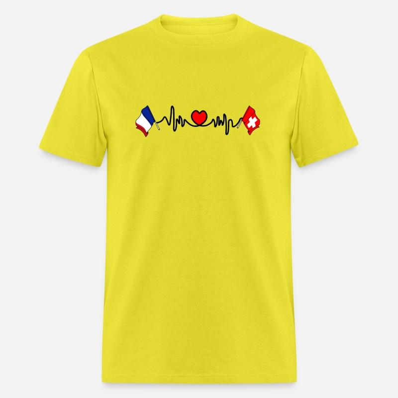 Cardio heart with flag France and flag Switzerland