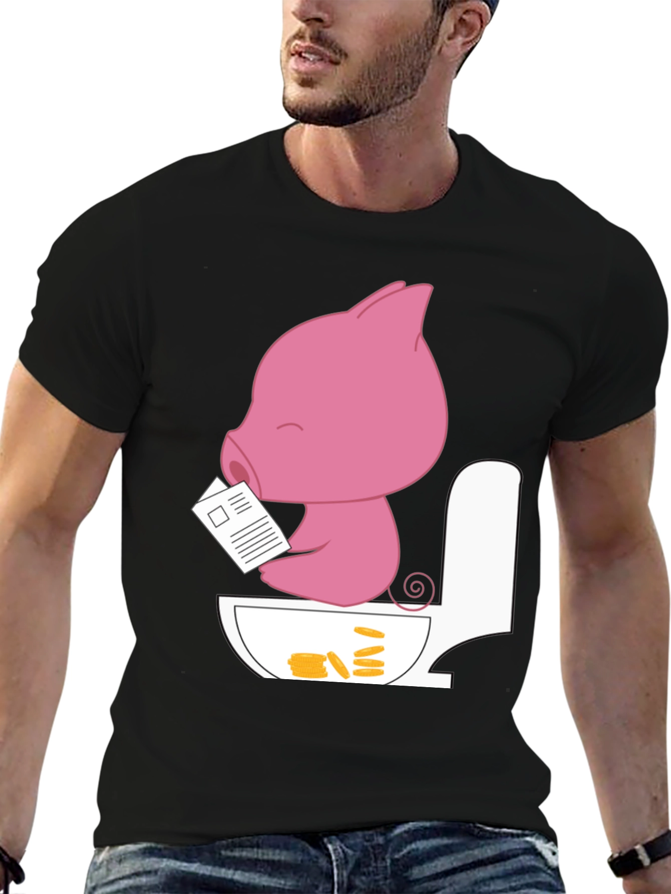 Funny Pig Toilet T-Shirt