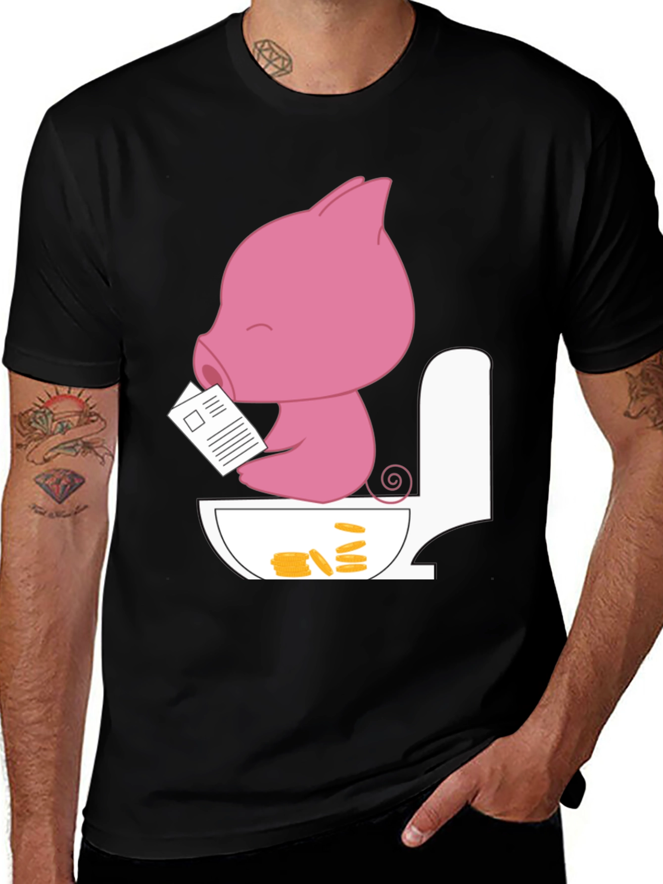 Funny Pig Toilet T-Shirt