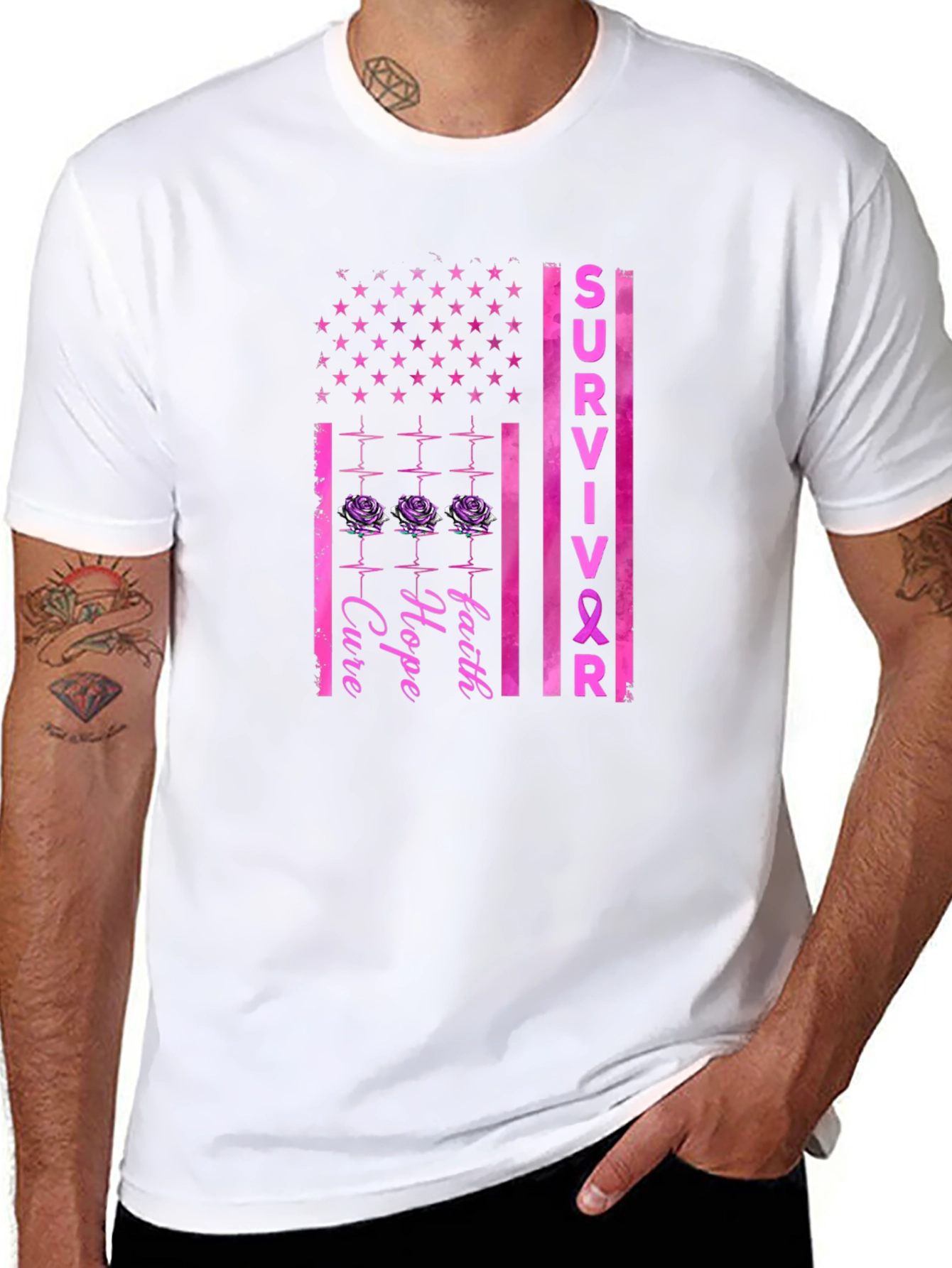 Breast Cancer Survivor T-Shirt - Hope Faith Cure