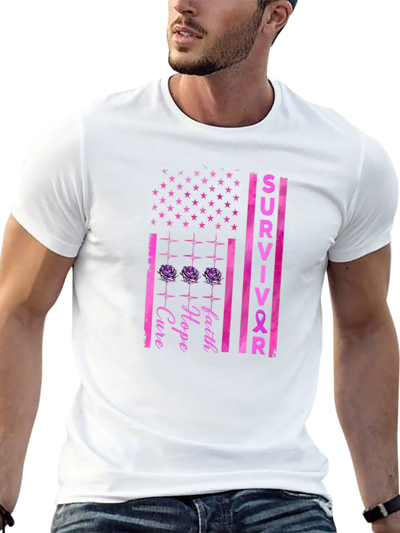 Breast Cancer Survivor T-Shirt - Hope Faith Cure