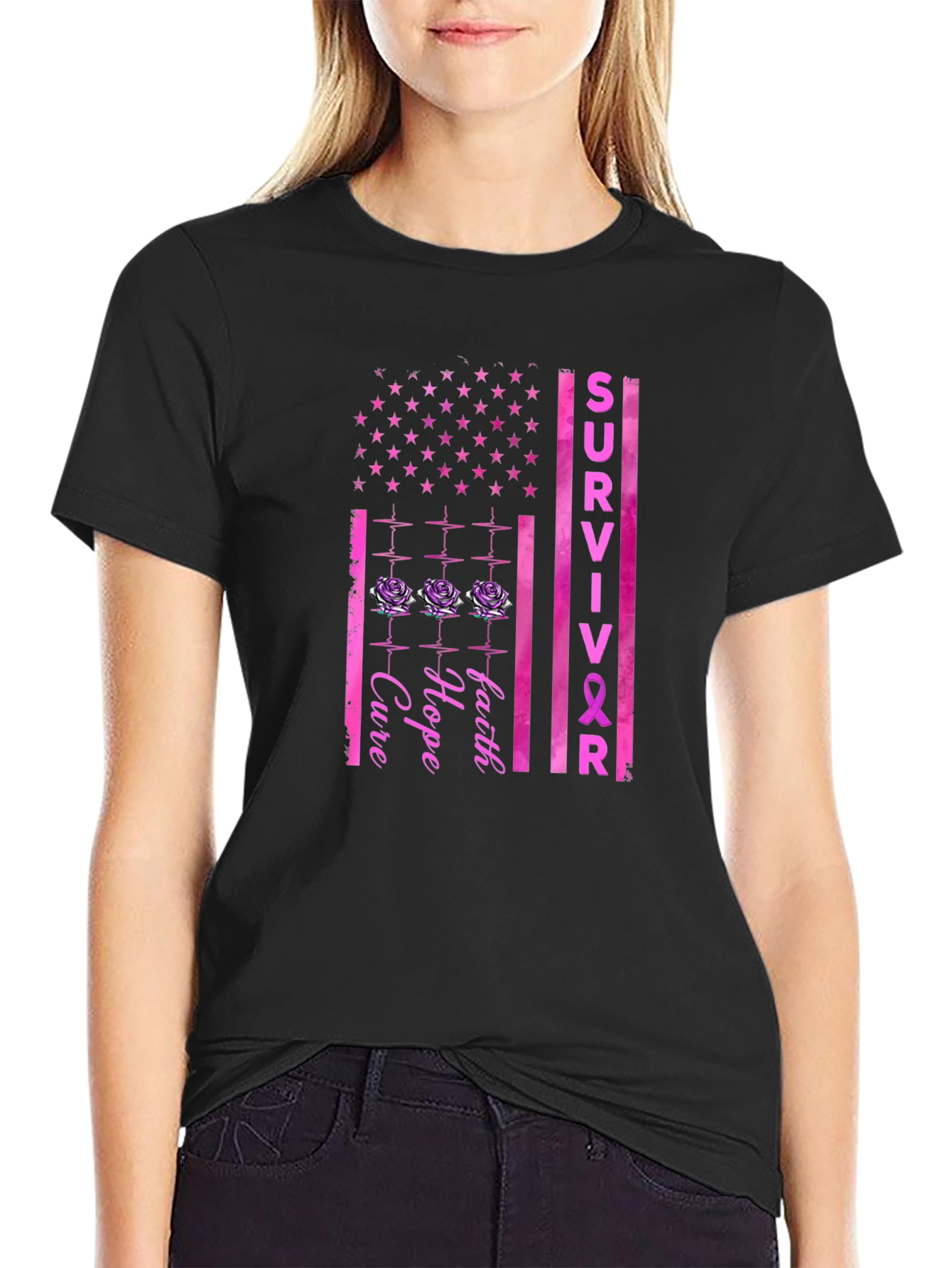 Breast Cancer Survivor T-Shirt - Hope Faith Cure