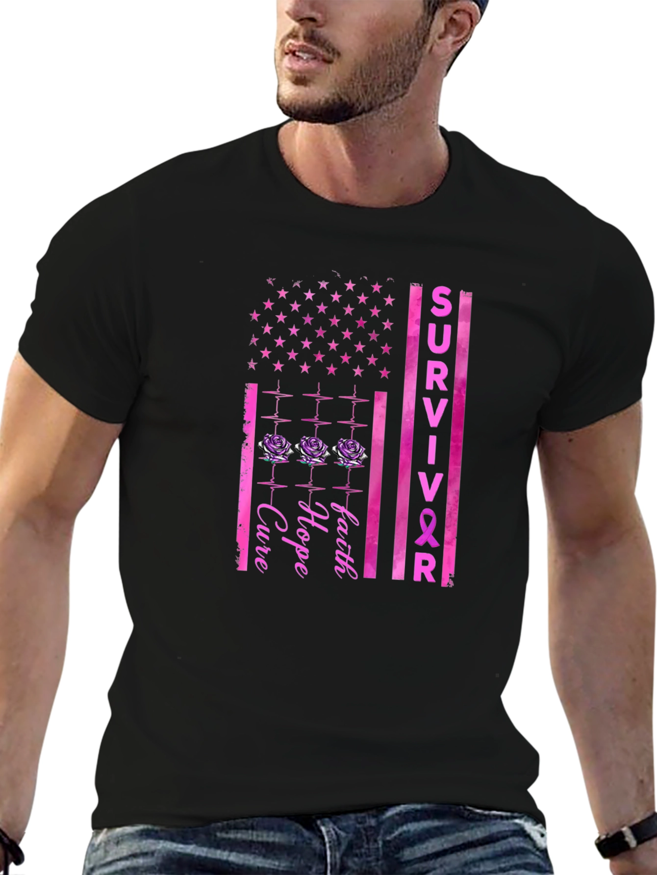 Breast Cancer Survivor T-Shirt - Hope Faith Cure