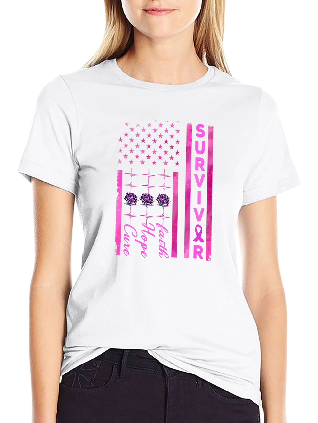 Breast Cancer Survivor T-Shirt - Hope Faith Cure