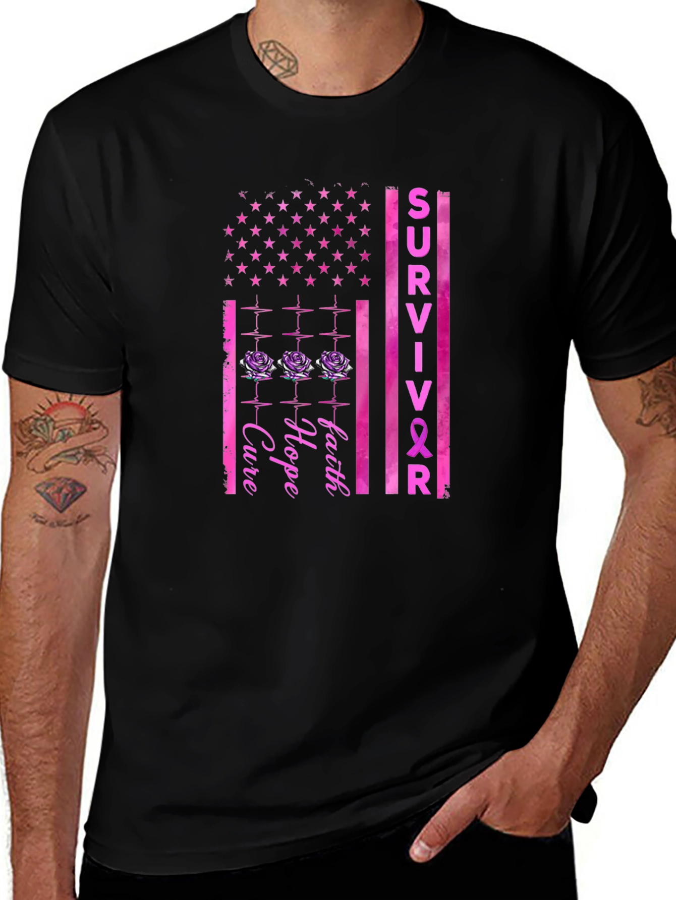 Breast Cancer Survivor T-Shirt - Hope Faith Cure