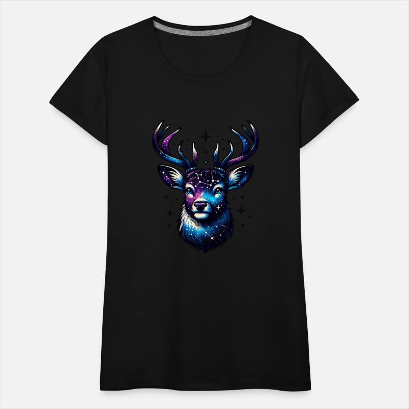Celestial Stag with Starry Antlers and