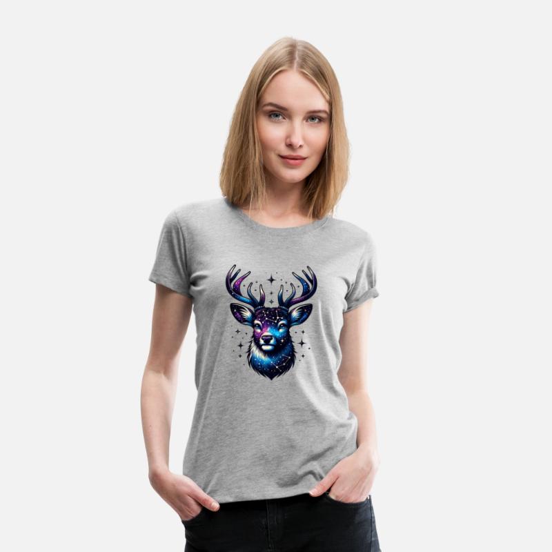 Celestial Stag with Starry Antlers and