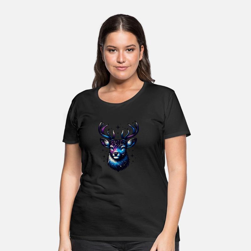 Celestial Stag with Starry Antlers and