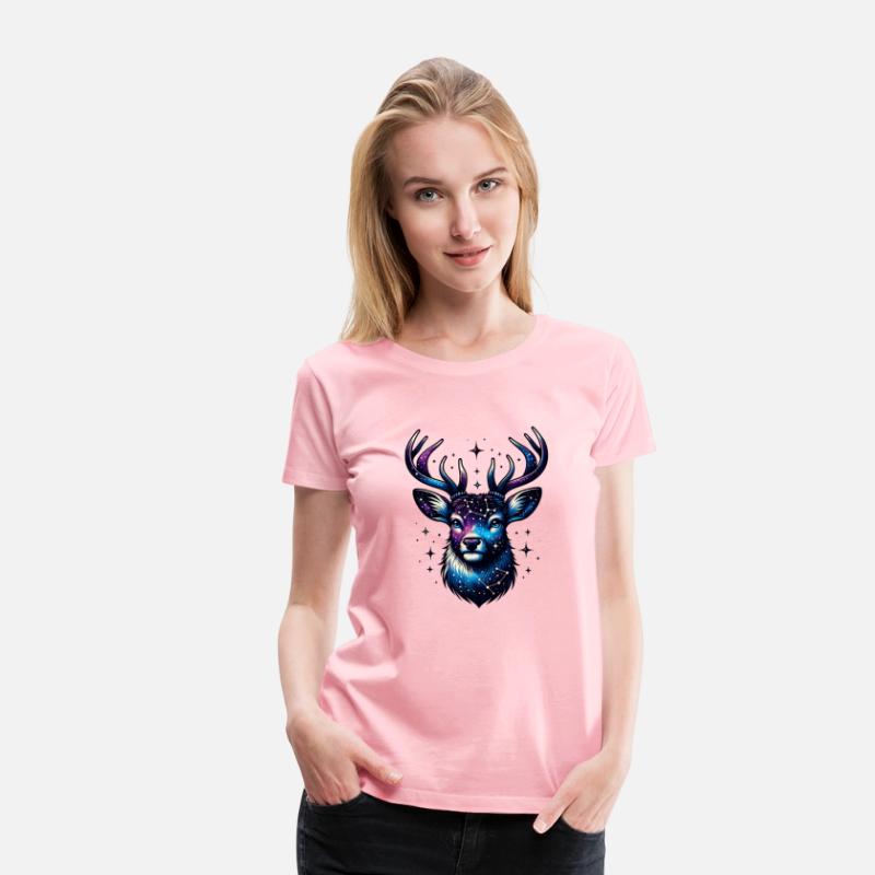 Celestial Stag with Starry Antlers and