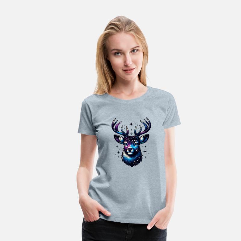 Celestial Stag with Starry Antlers and