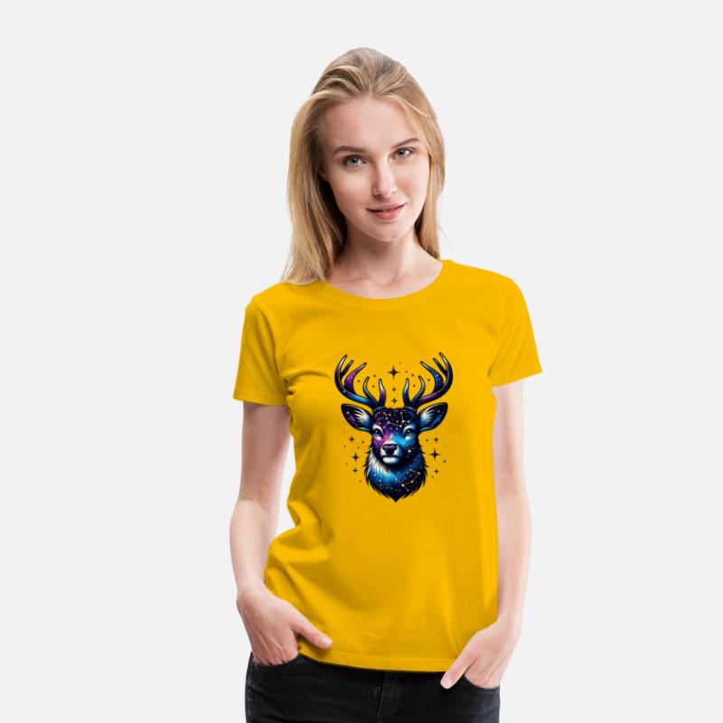Celestial Stag with Starry Antlers and