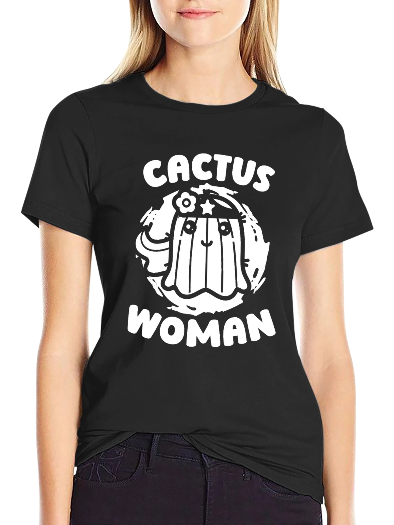Cactus Woman Graphic Tee - Fun Novelty T-Shirt