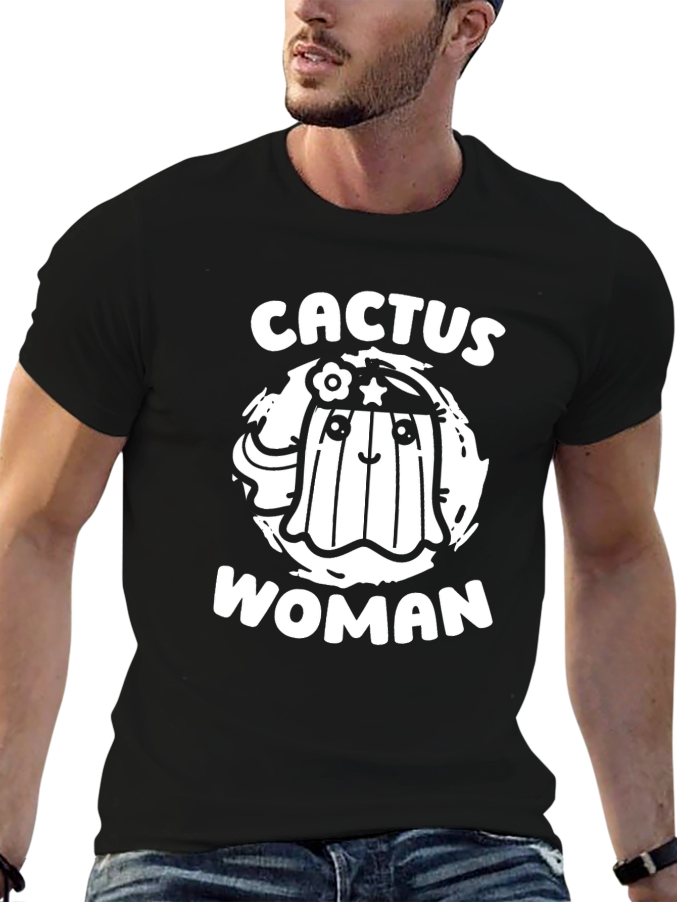 Cactus Woman Graphic Tee - Fun Novelty T-Shirt