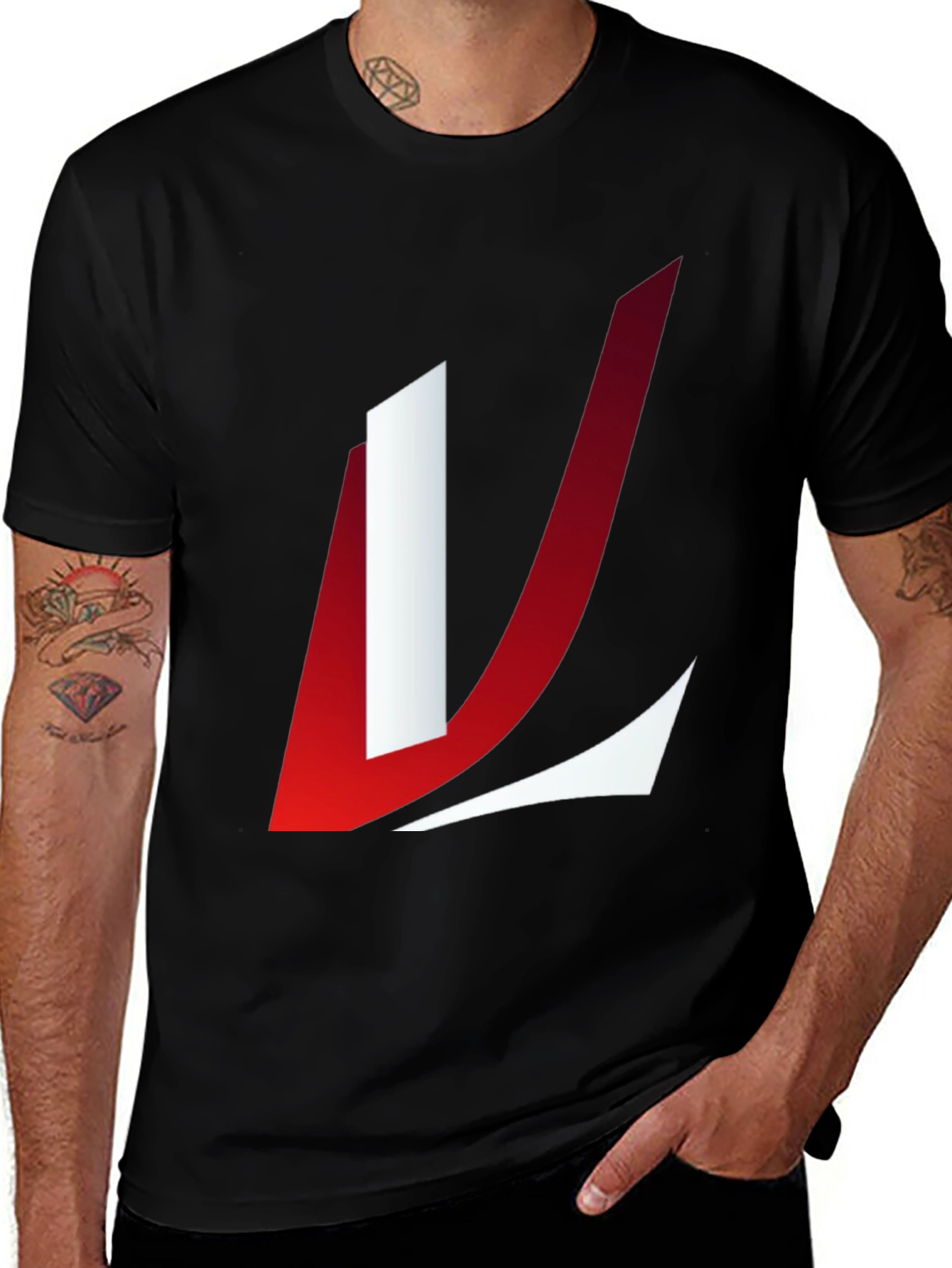 Abstract Logo Graphic T-Shirt - Black