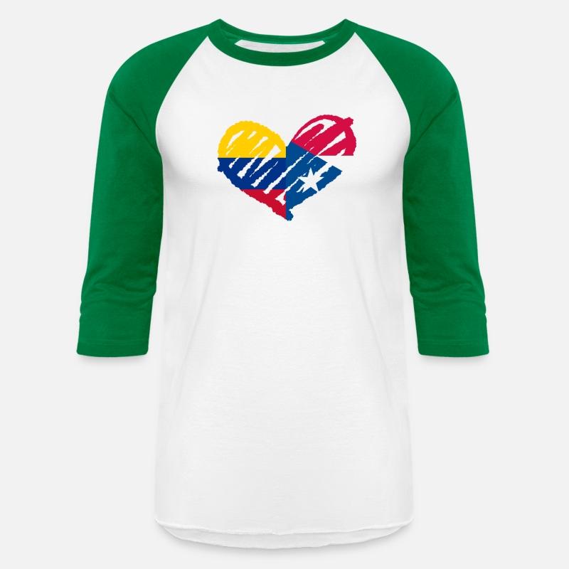 Colombia Puerto Rico Heart Flag