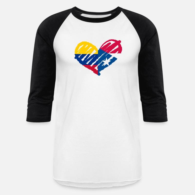 Colombia Puerto Rico Heart Flag