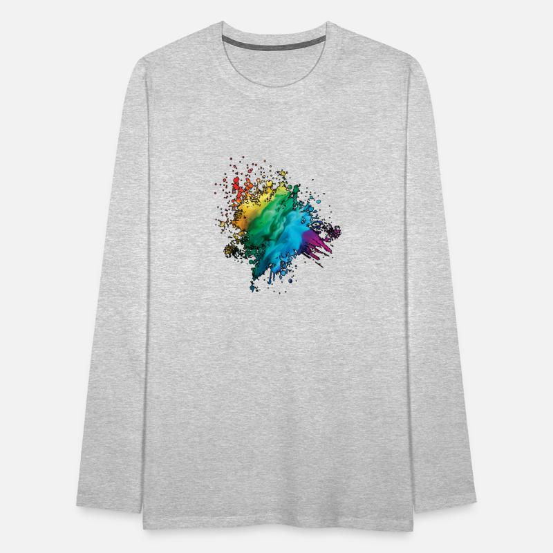 Colorful Rainbow Paint Splatter With Smoke And Fog