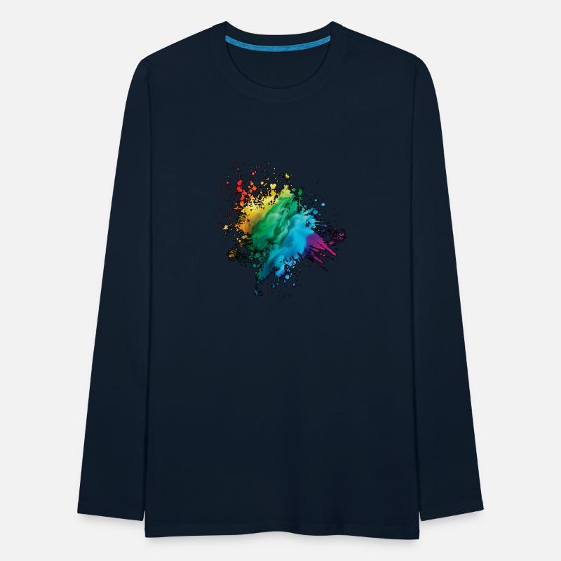 Colorful Rainbow Paint Splatter With Smoke And Fog