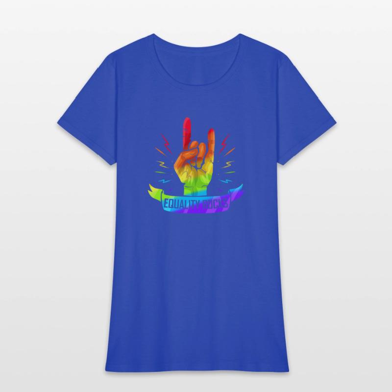 Colorful Sign Of The Horns Hand Lgbtq Equality