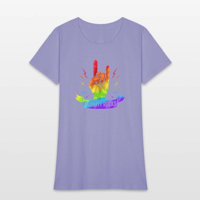 Colorful Sign Of The Horns Hand Lgbtq Equality