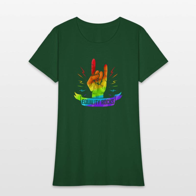 Colorful Sign Of The Horns Hand Lgbtq Equality