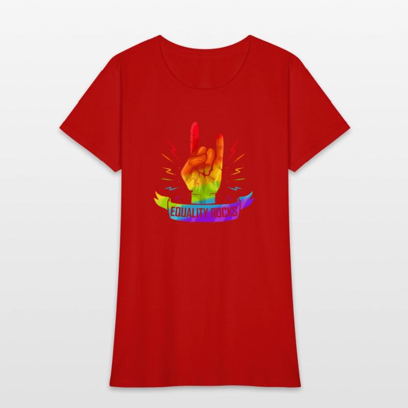 Colorful Sign Of The Horns Hand Lgbtq Equality