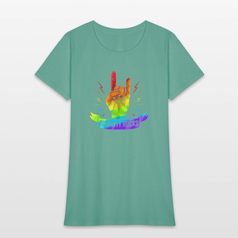 Colorful Sign Of The Horns Hand Lgbtq Equality