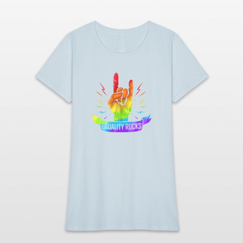 Colorful Sign Of The Horns Hand Lgbtq Equality