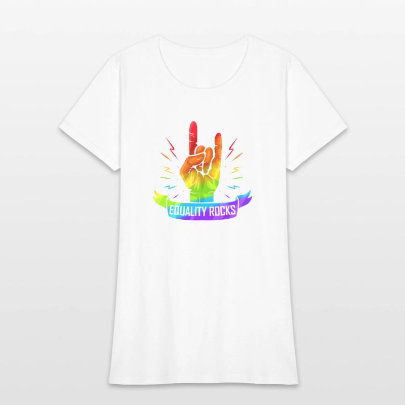 Colorful Sign Of The Horns Hand Lgbtq Equality