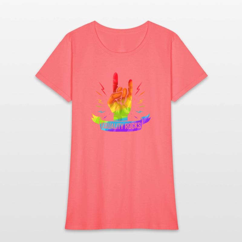 Colorful Sign Of The Horns Hand Lgbtq Equality