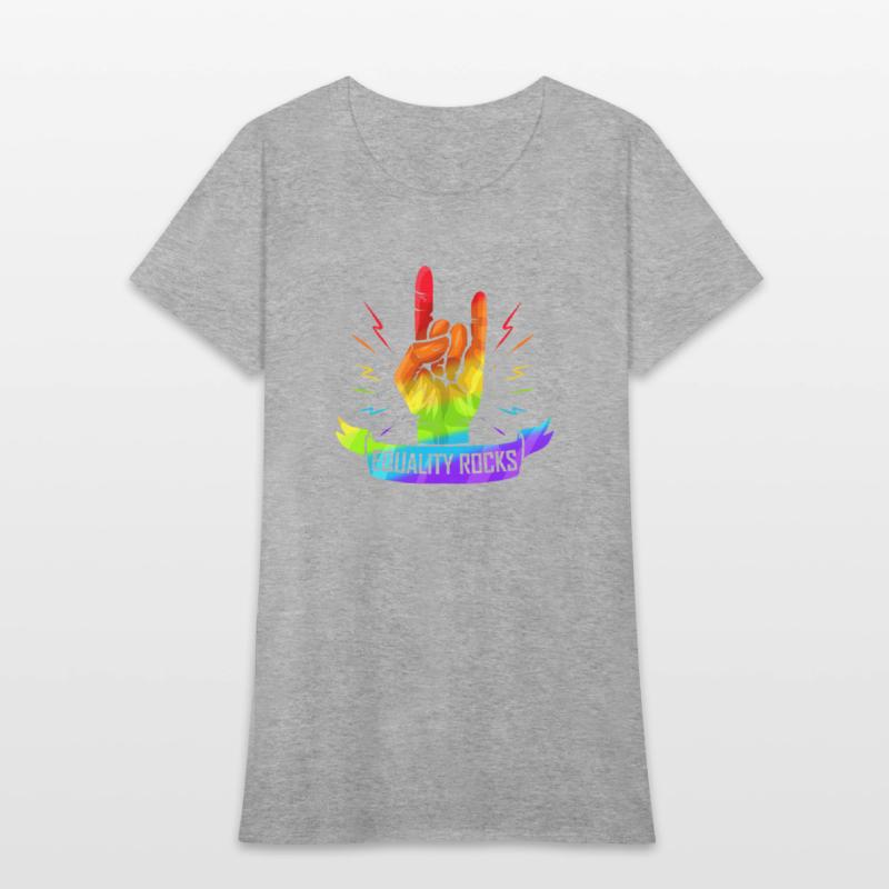 Colorful Sign Of The Horns Hand Lgbtq Equality