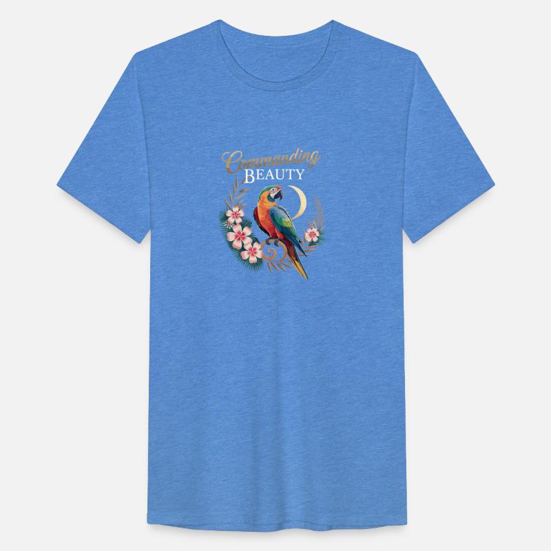 Commanding Beauty Parrot Among Tropical Blooms