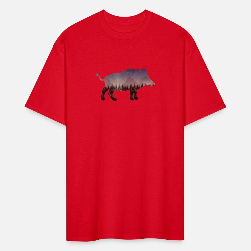 Coniferous Forest Inside Wild Boar Silhouette