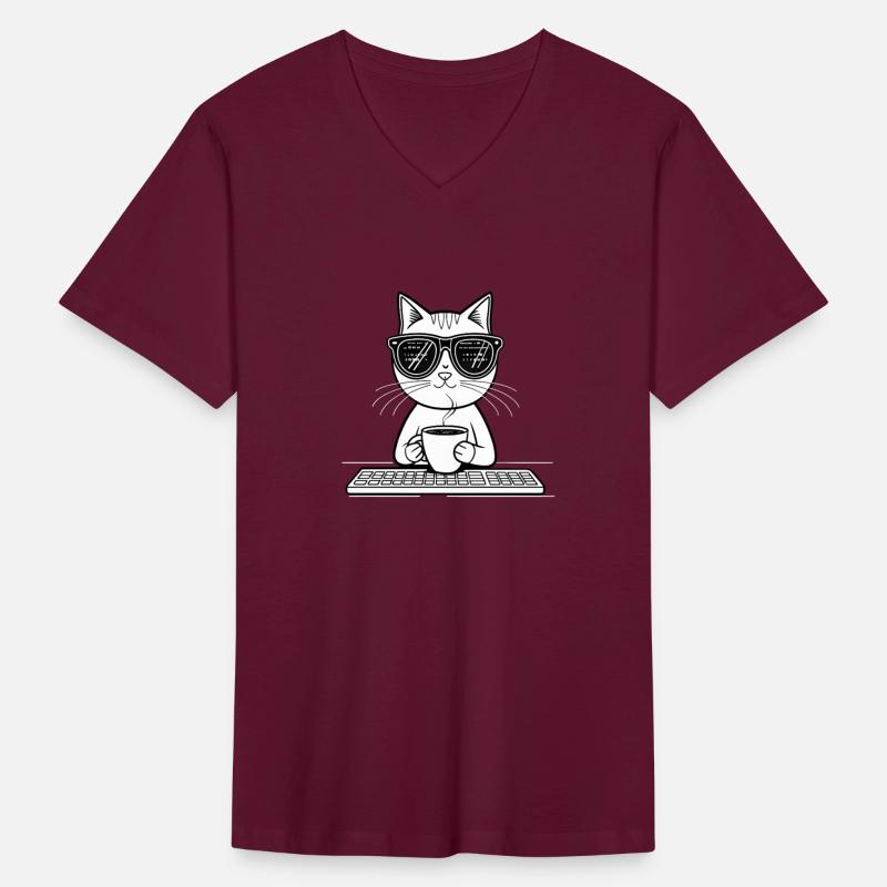 cool cat with coding glasses reflections show